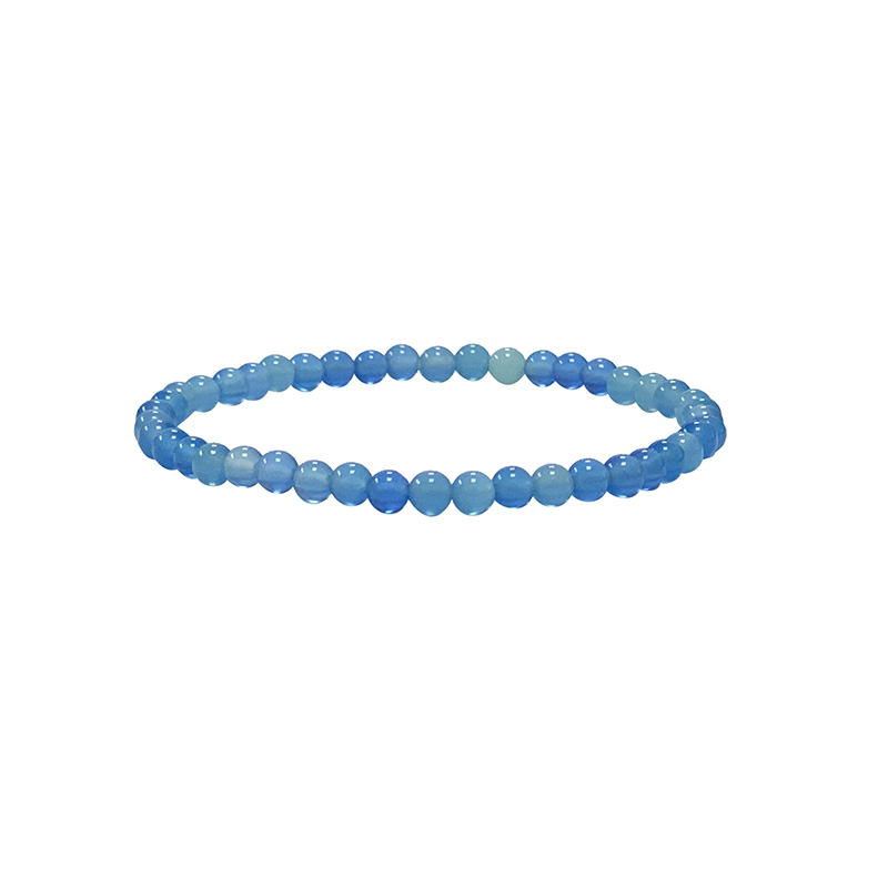 Agate bleue teintée - Bracelet - boule de 4 à 8 mm